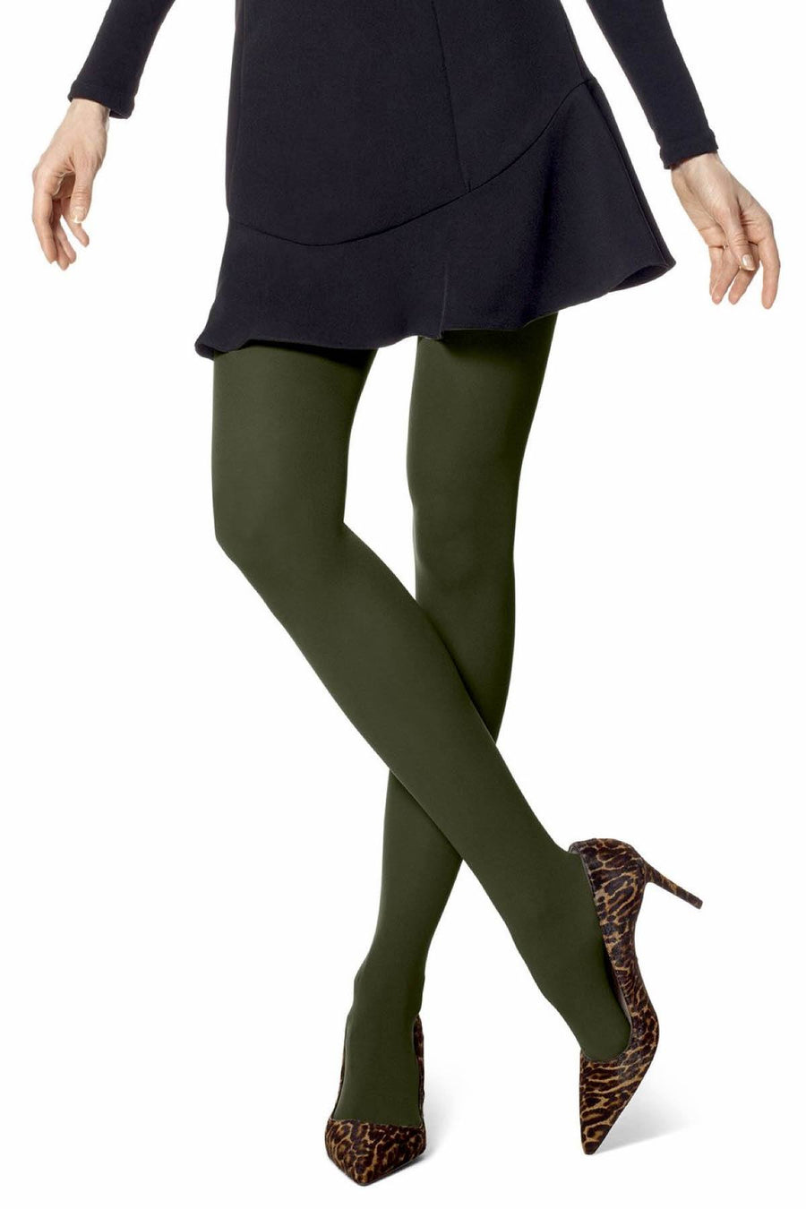 HUE Shadow-Olive Opaque Tights