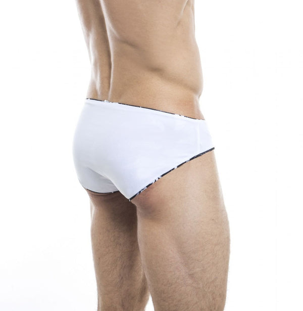 HUNK2 SB20201C EinfarbigÂ² Reversible Swim Briefs Color White
