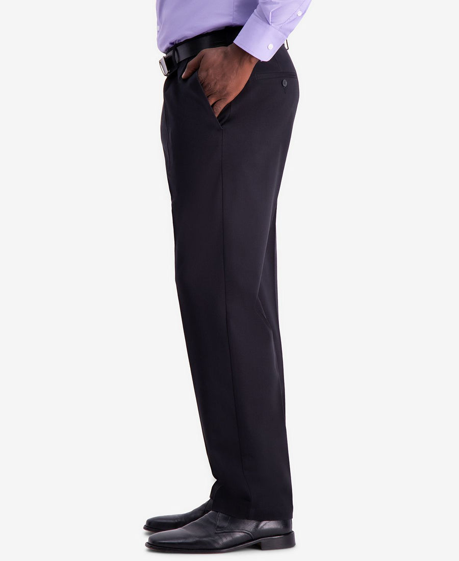 Haggar W2w Pro Classic-fit Performance Stretch Non-iron Pleated Casual Pants Black