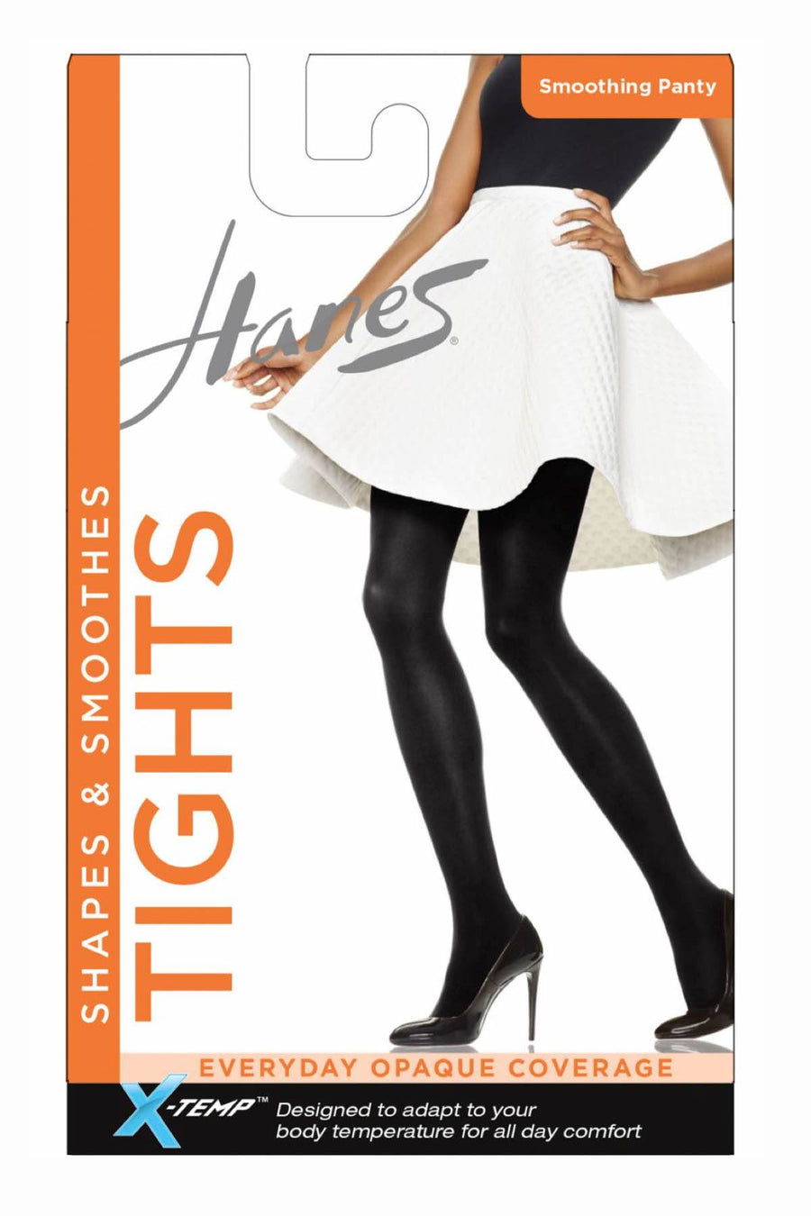 Hanes PETITE Black Shapes/Smoothes X-Temp Everyday Opaque Tights