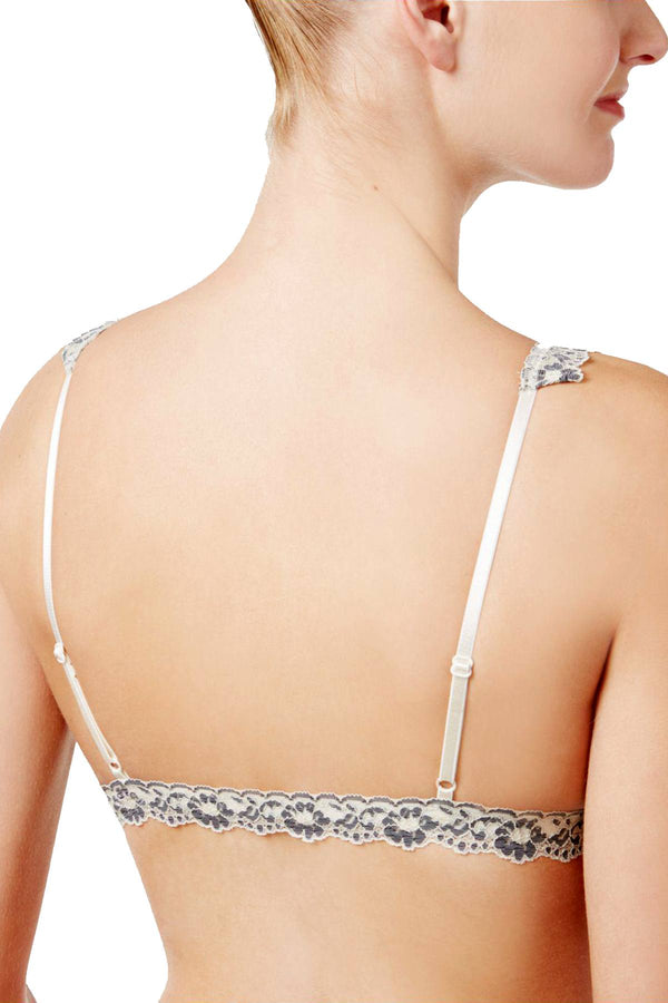 Hanky Panky Ivory/Coal Cross-dyed Lace Padded Bralette