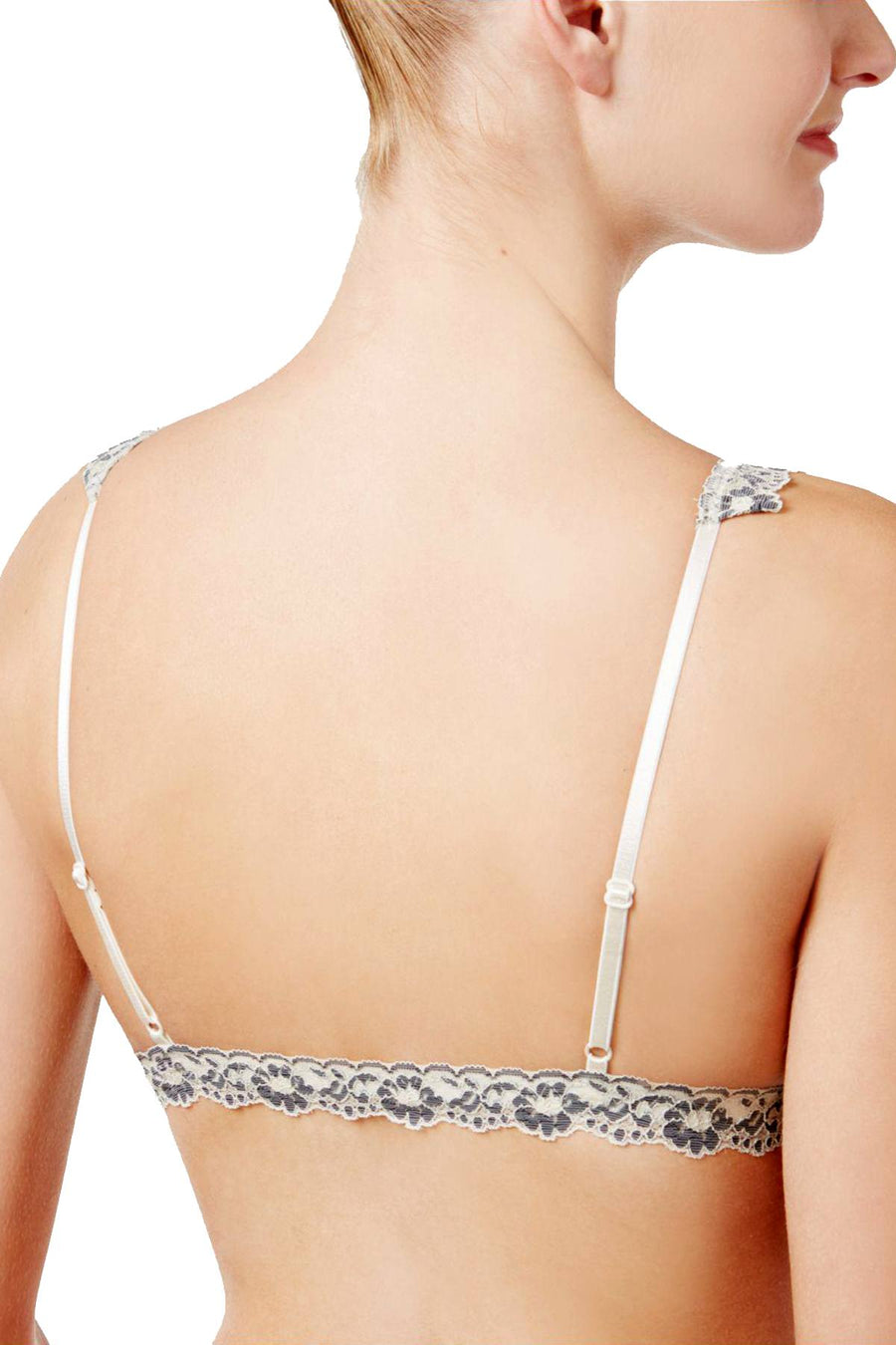 Hanky Panky Ivory/Coal Cross-dyed Lace Padded Bralette