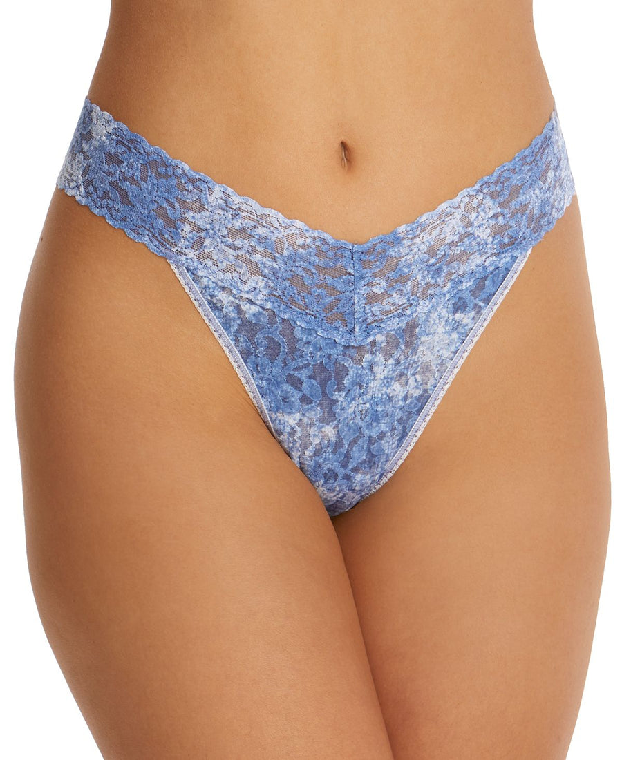 Hanky Panky One Denim Splash Original Rise Thong Underwear 4a1181 Bluewhite
