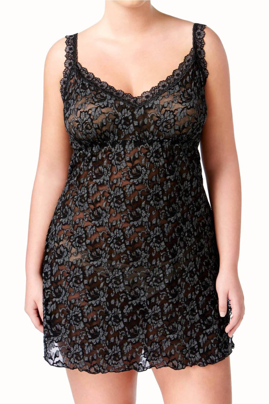 Hanky Panky PLUS Heather/Black Cross-Dye Chemise
