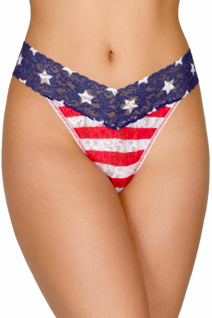 Hanky Panky Stars/Stripes Original-Rise Sheer Lace Thong