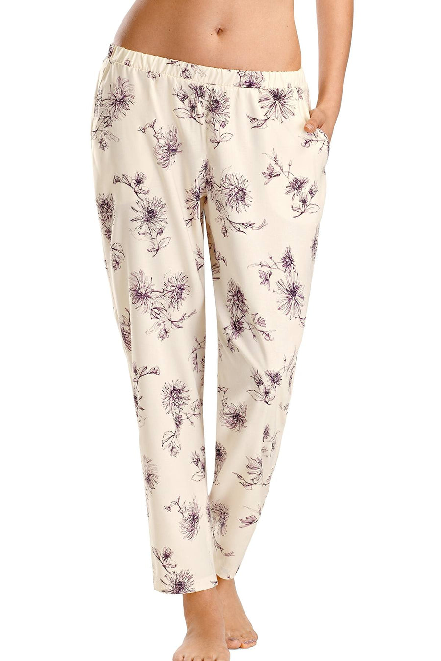 Hanro of Switzerland Fragile-Flower Printed Camille Modal Lounge Pant