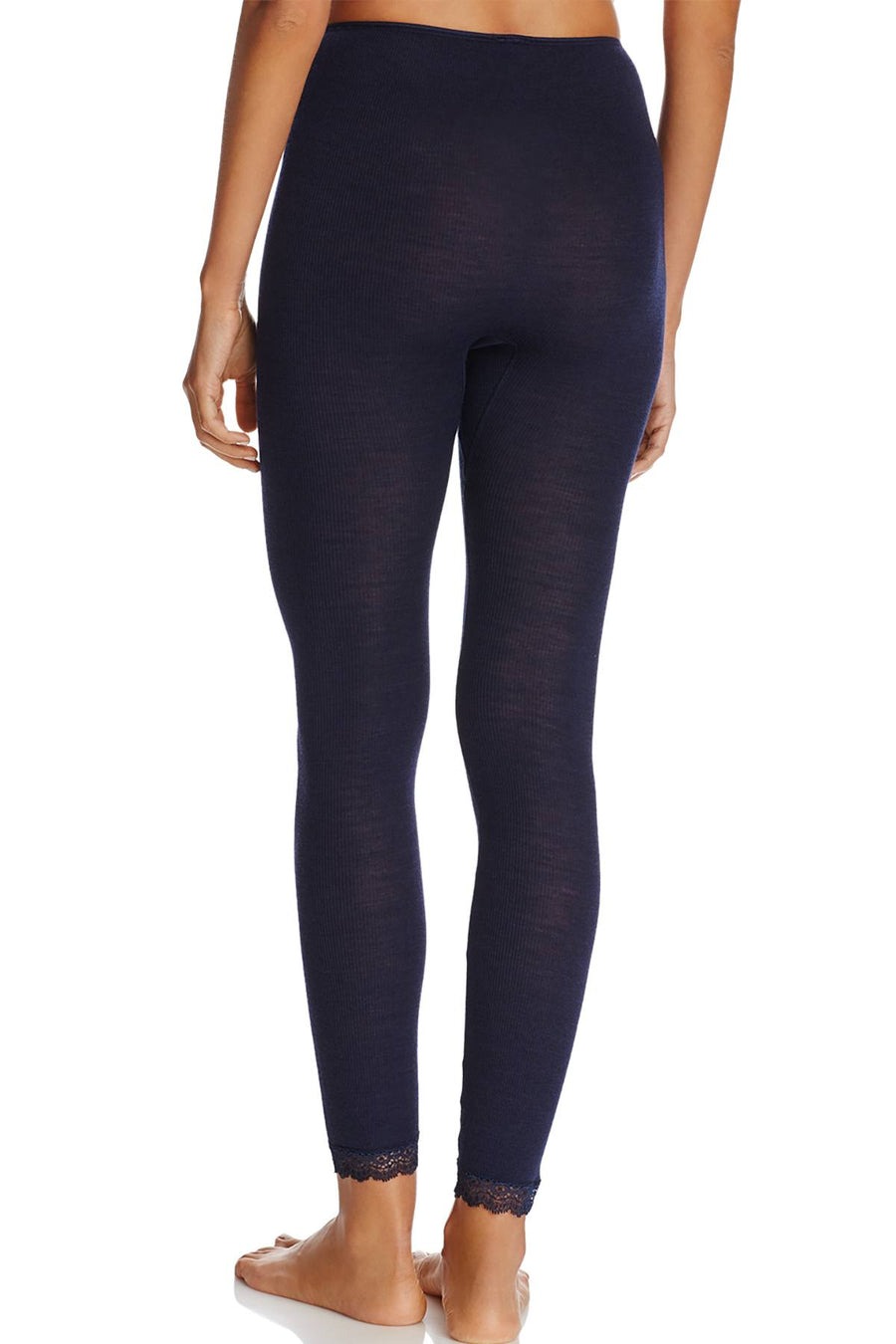 Hanro of Switzerland Ocean-Blue Woolen Lace Legging