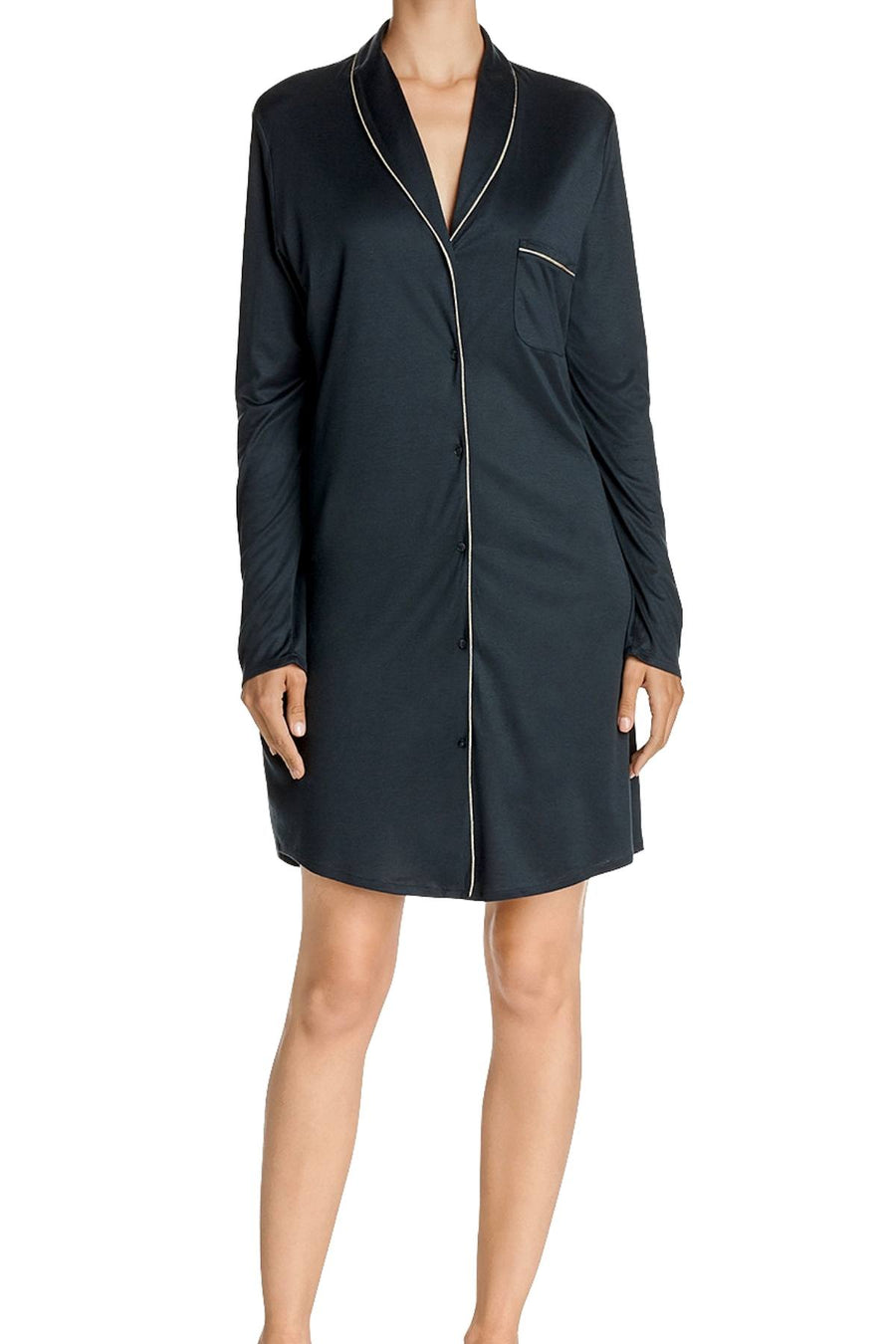 Hanro of Switzerland Pine Florentine Long-Sleeve Nightshirt