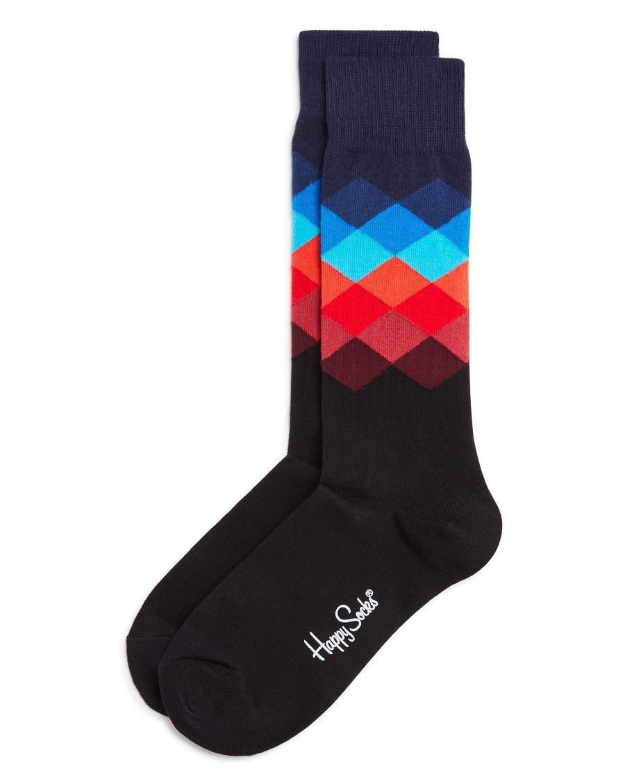Happy Socks Faded Diamond Socks Black/Blue