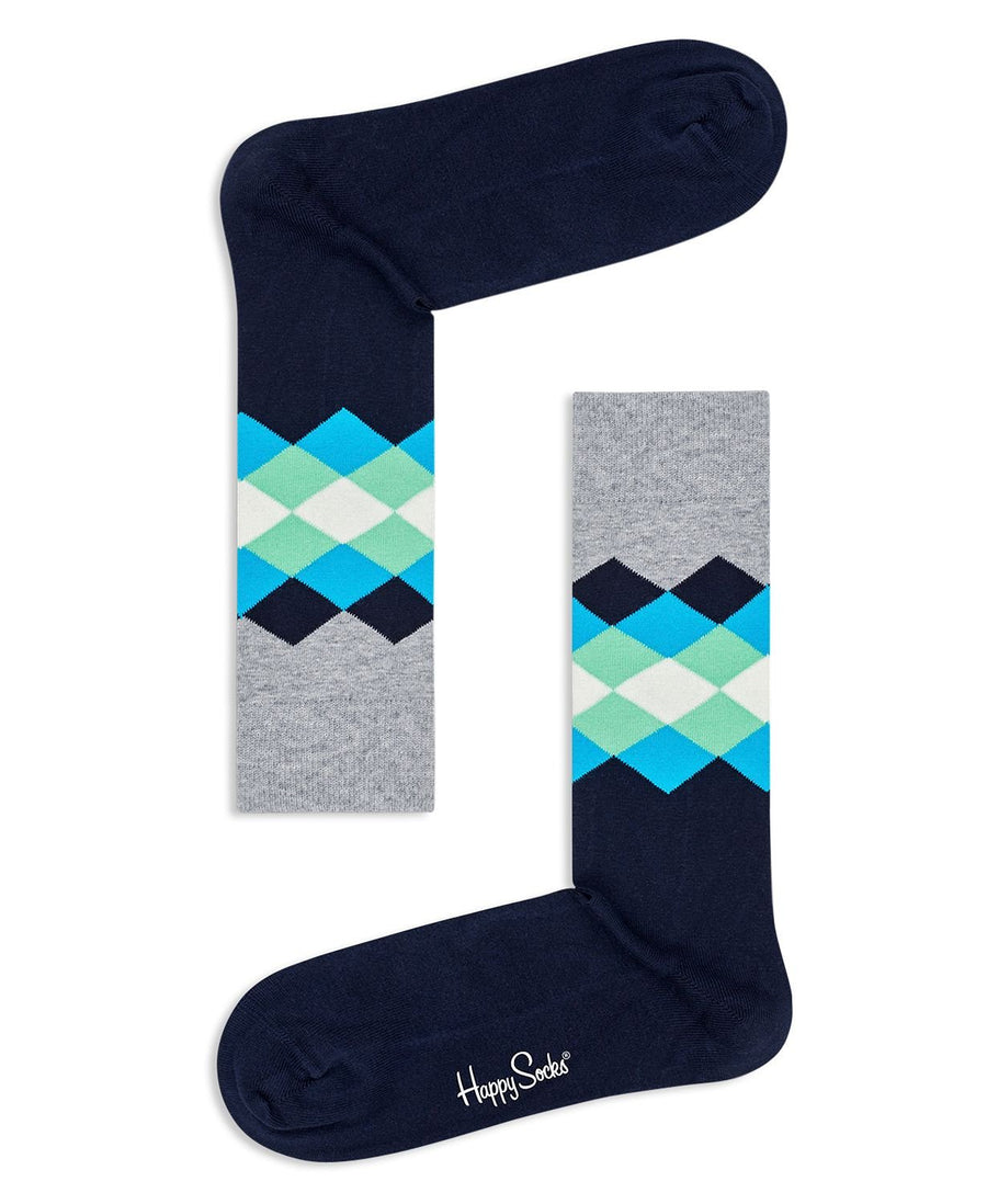 Happy Socks Faded Diamond Socks Navy Multi
