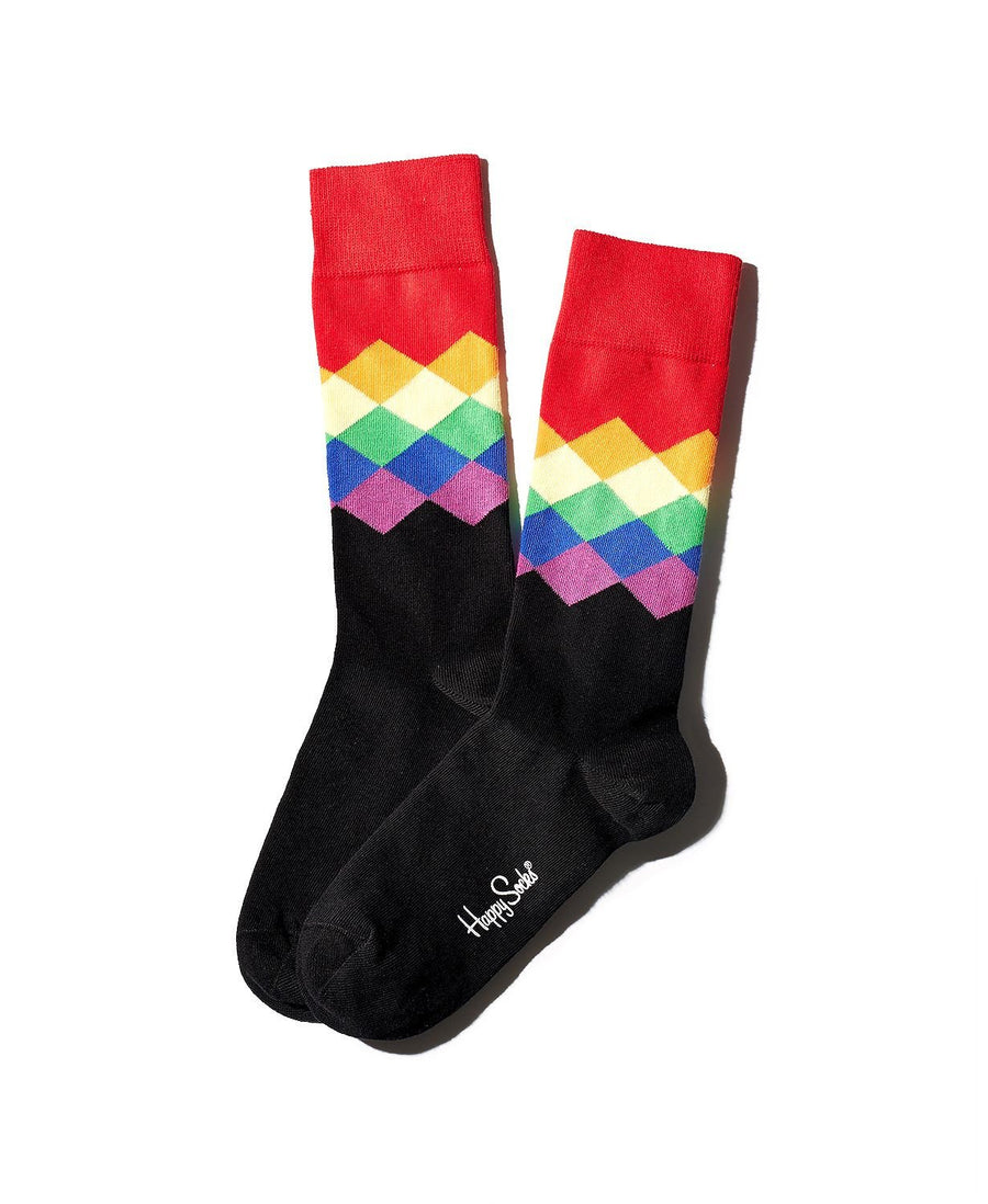Happy Socks Pride Rainbow Diamond Socks Rainbow/black