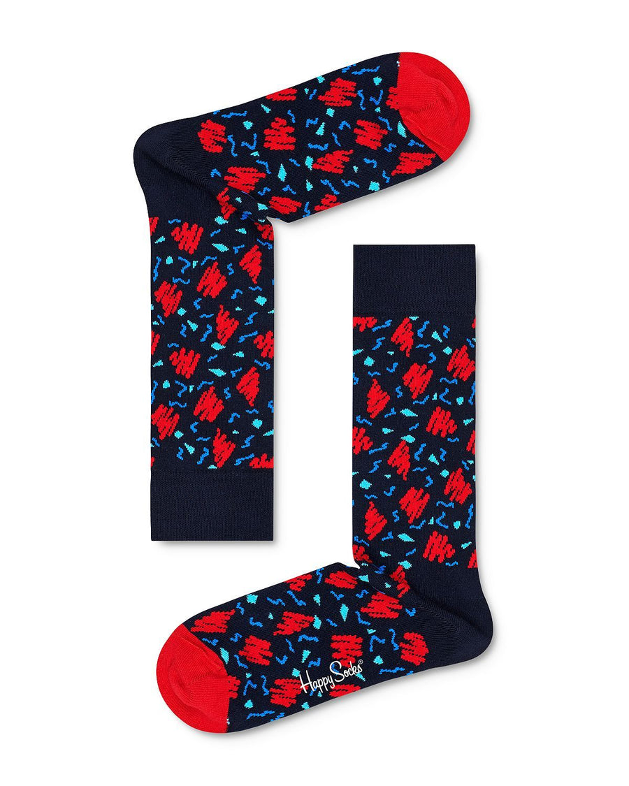Happy Socks Sketch Crew Socks Blue Combo