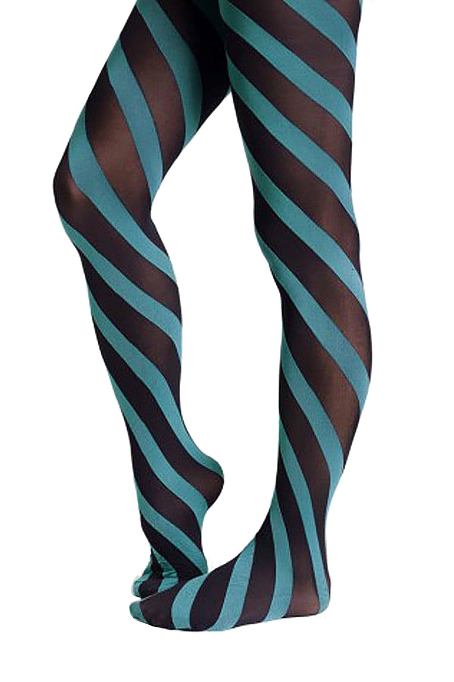 Happy Socks Teal-Striped Microfiber Tight