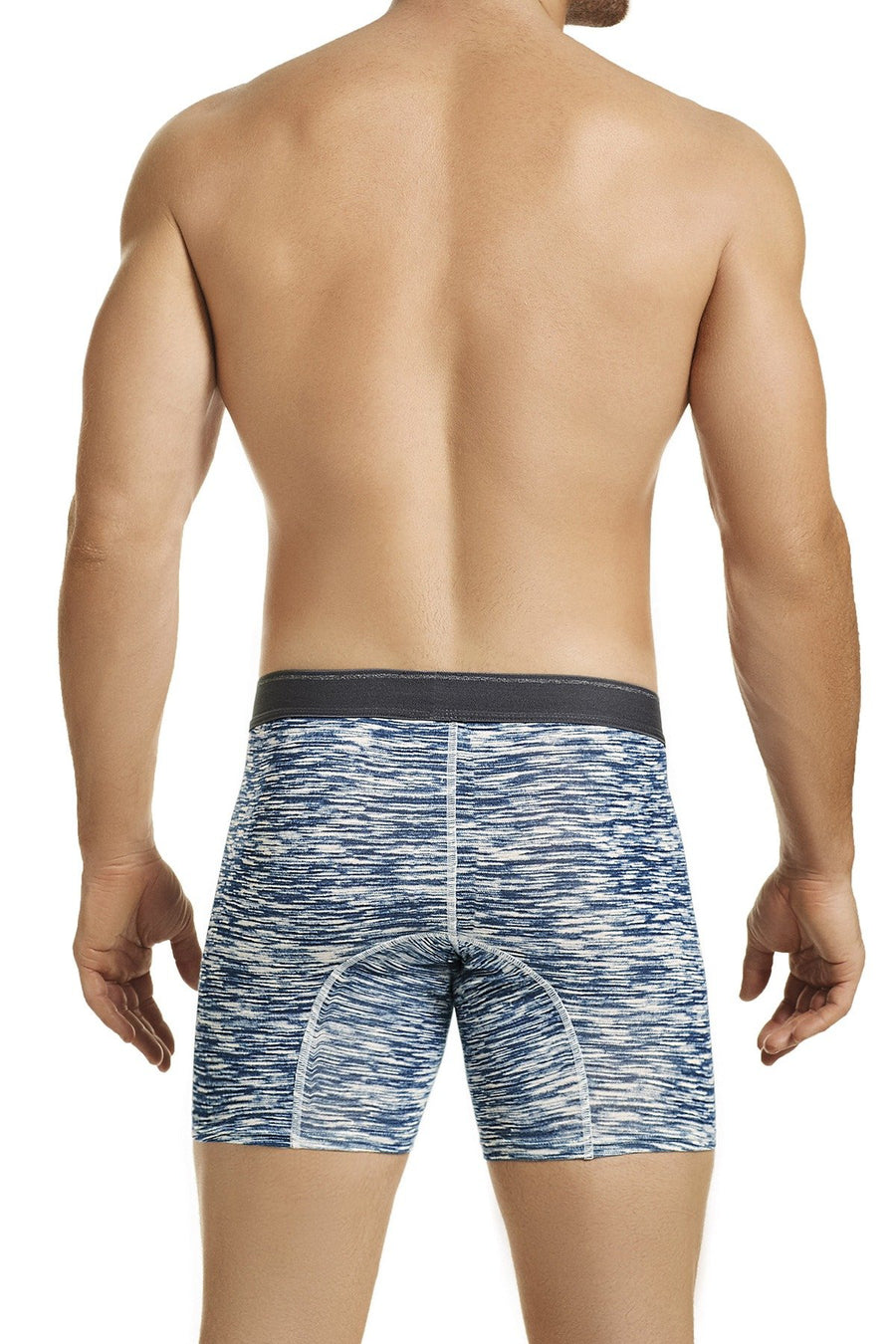 Hawai Blue Heathered-Print Boxer Brief