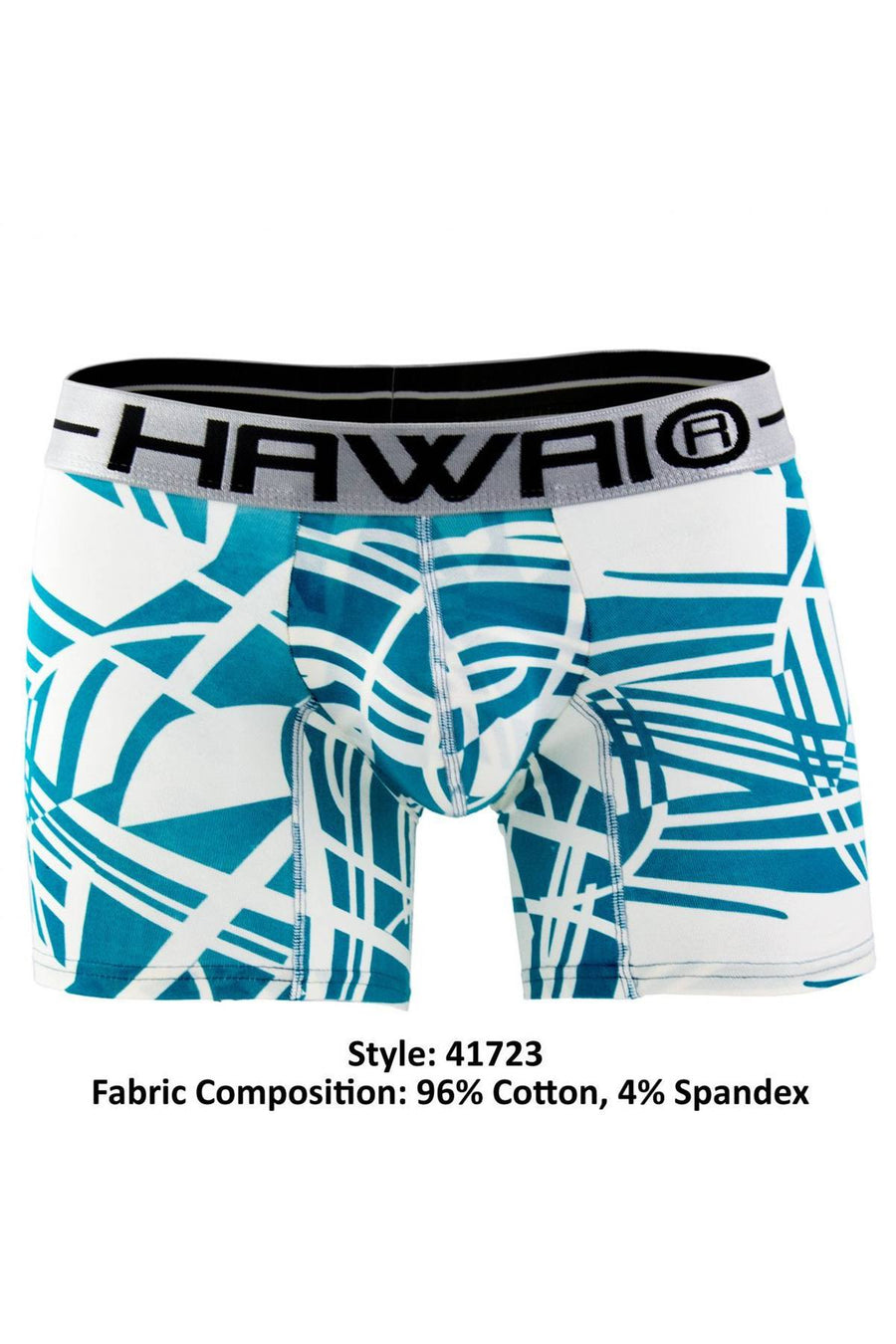 Hawai Green Abstract Psychedelic Print Boxer Brief