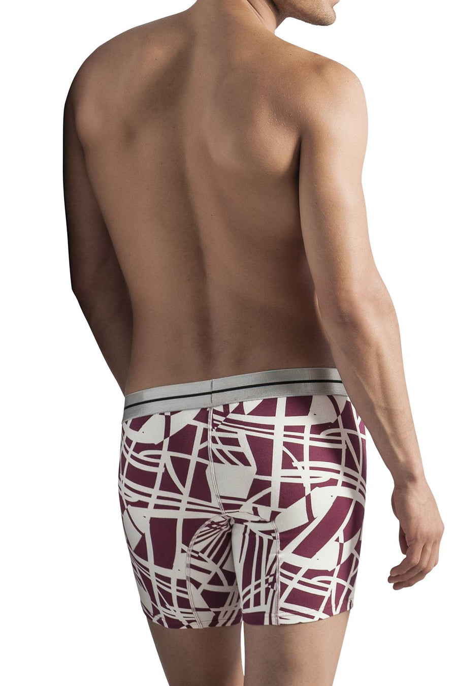 Hawai Red Abstract Psychedelic Print Boxer Brief