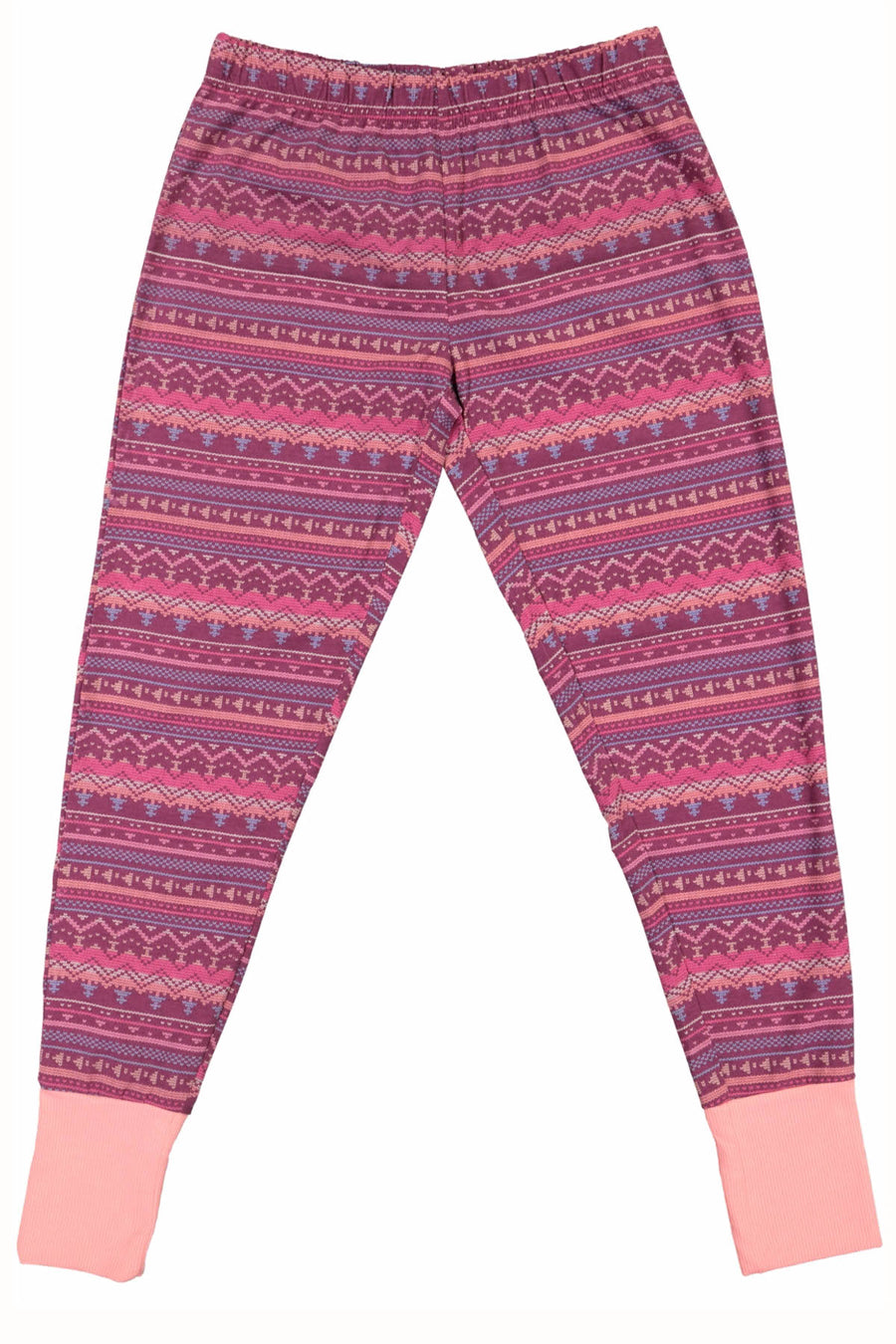 Head 2pc Fairisle & Salmon Rose Henley Pajama Set