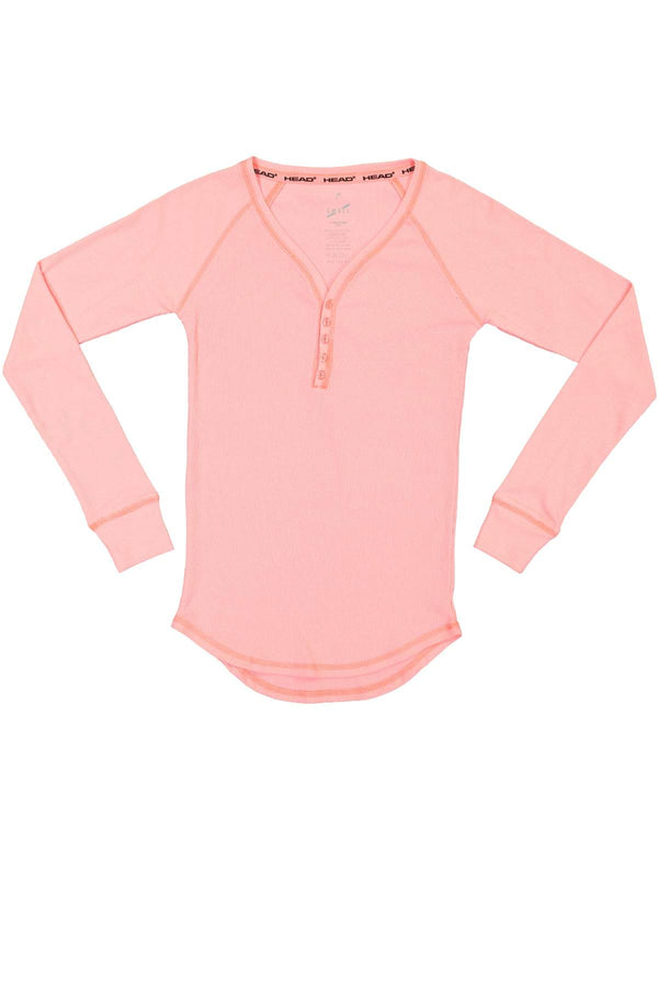Head 2pc Fairisle & Salmon Rose Henley Pajama Set