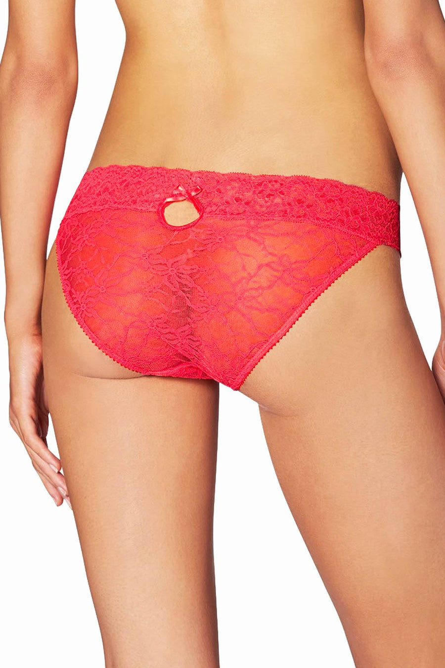 Heidi By Heidi Klum Neon-Flamingo Stretch Keyhole Bikini