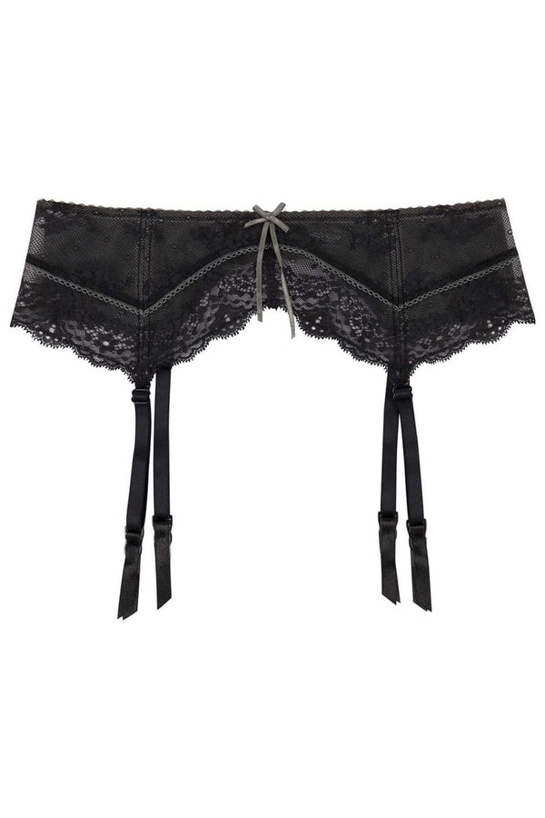 Heidi Klum Intimates Jet/Pewter Sofia Suspender/Garter Belt