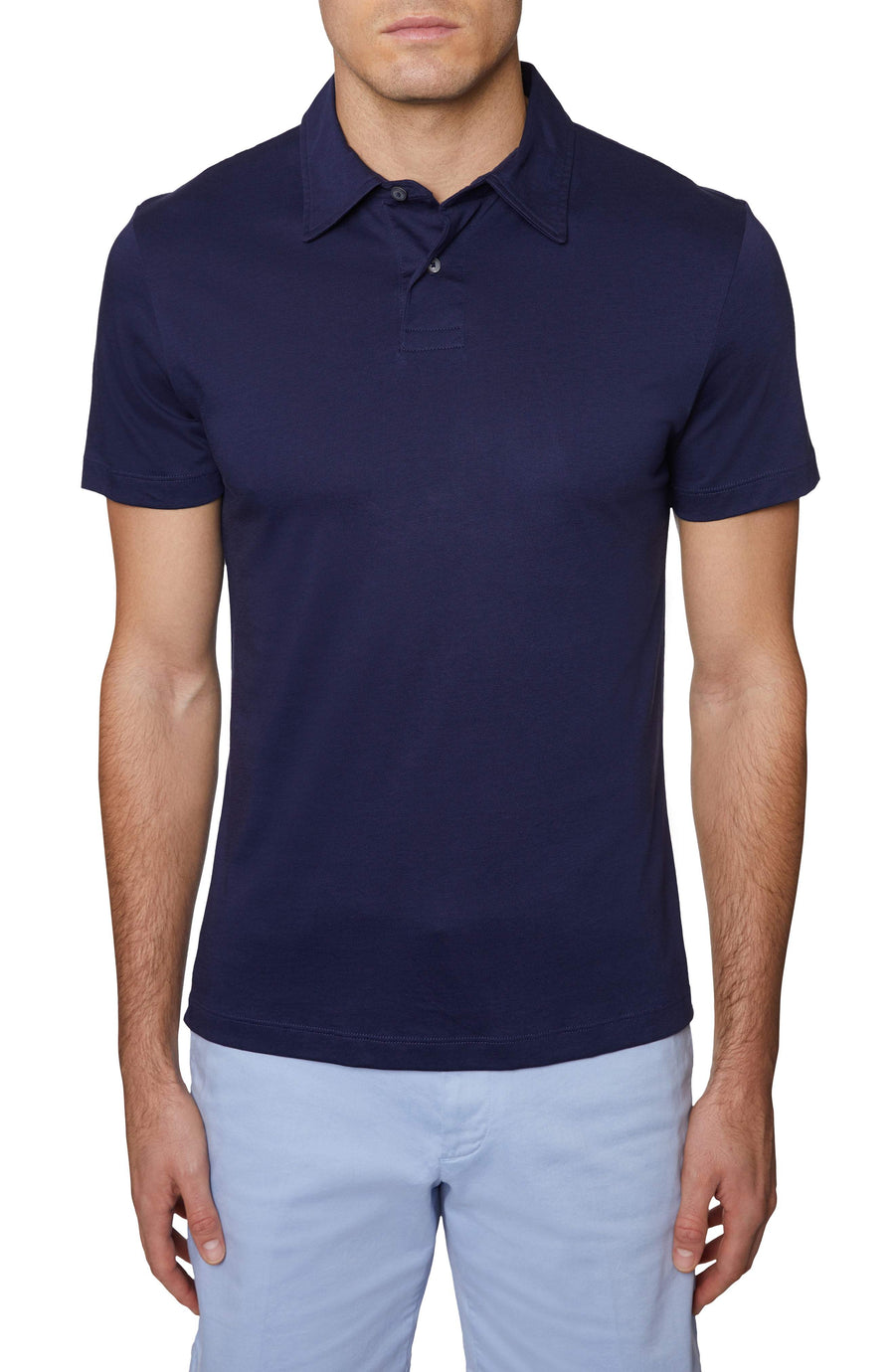 Hickey Freeman Men's Solid Polo Blue