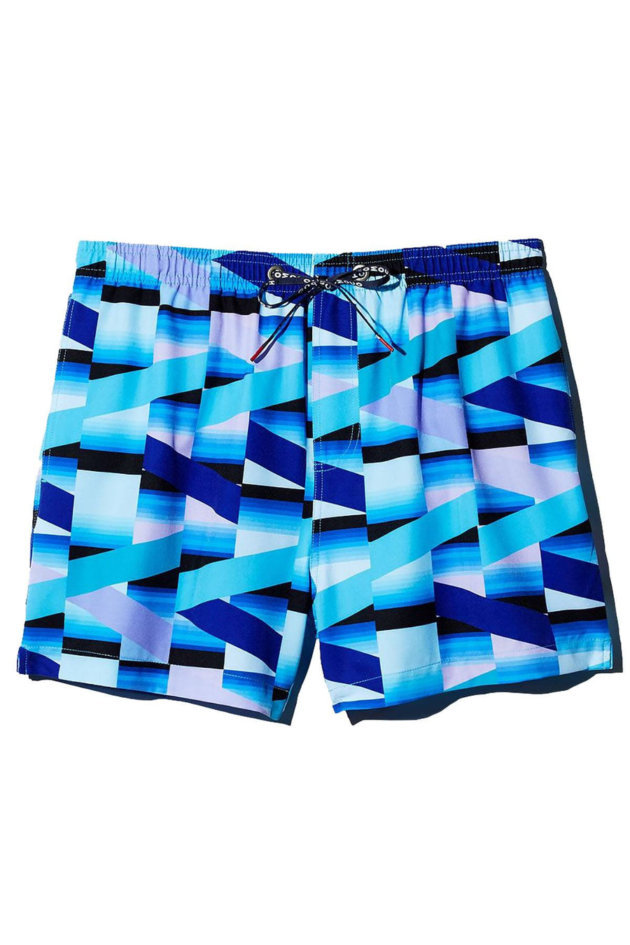 Homoco X Ed Granger Geometric Print Swim Trunks in After Dark