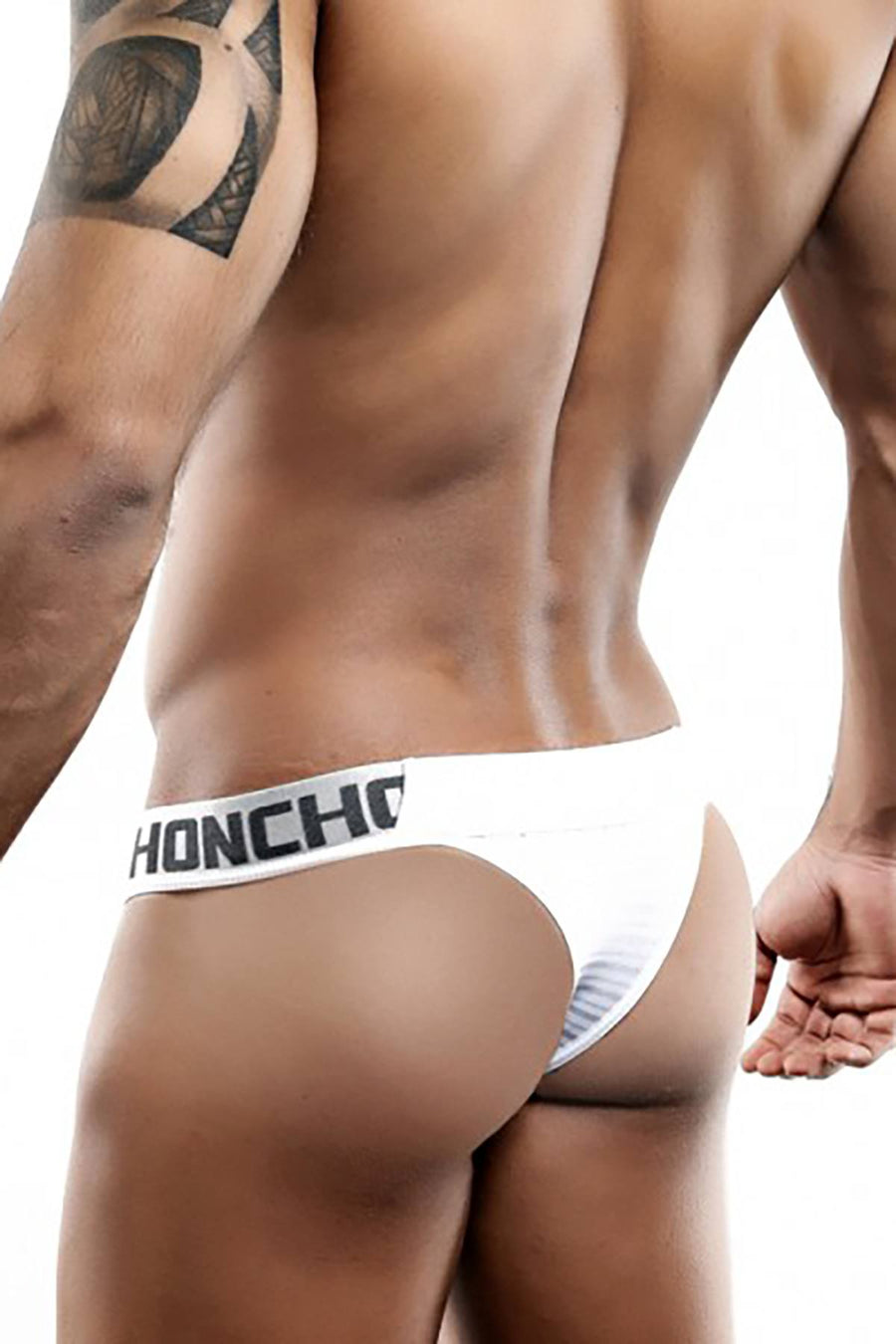 Honcho White Stripe Slip Thong