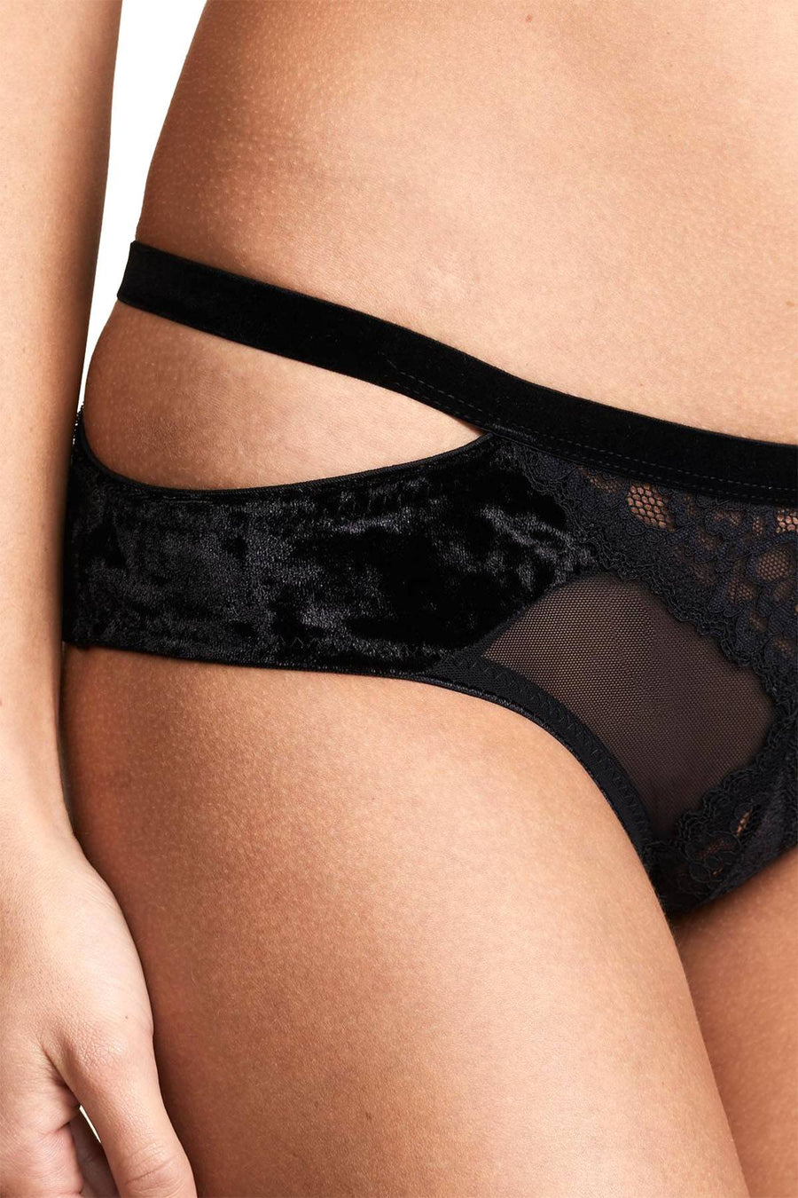Honeydew Black Isabella Cut-Out Bikini Brief