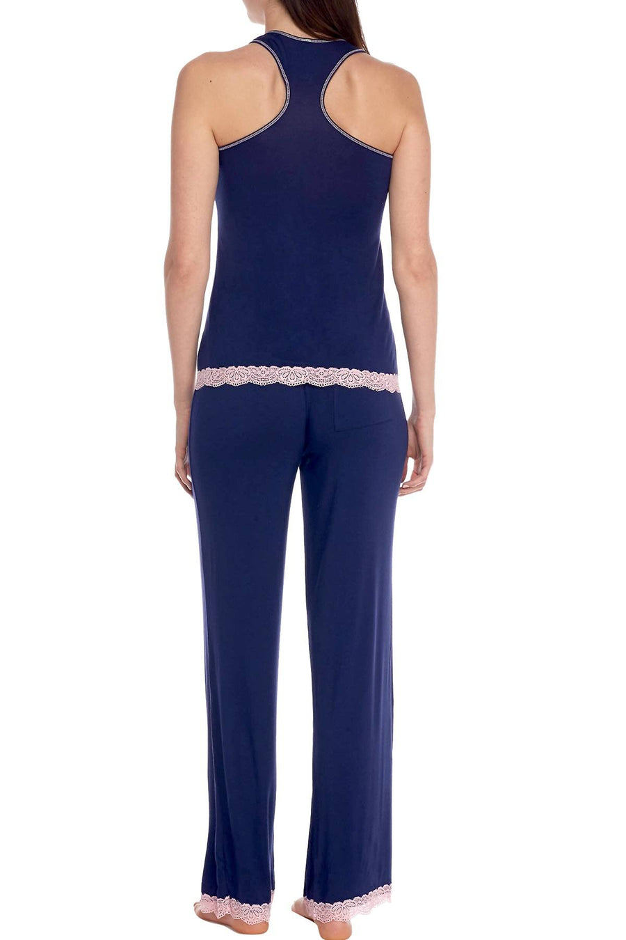 Honeydew Intimates Velvet Blue/Light Pink Long Babycakes Pajama Set