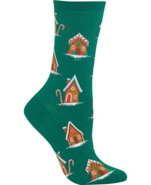 Hot Sox Women's Gingerbread Houses Crew Socks