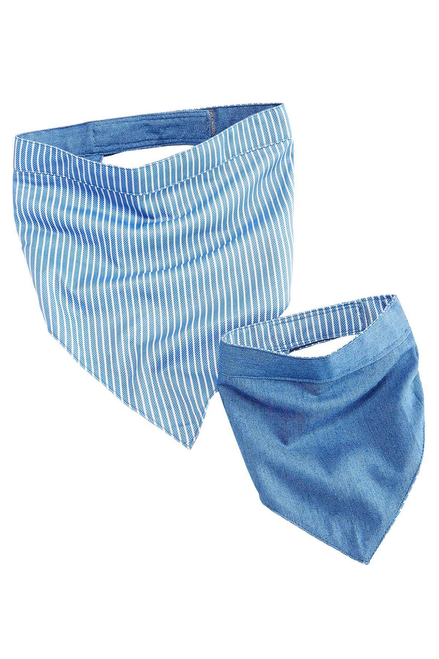 House Of Barker Blue Striped Reversible Dog Bandana