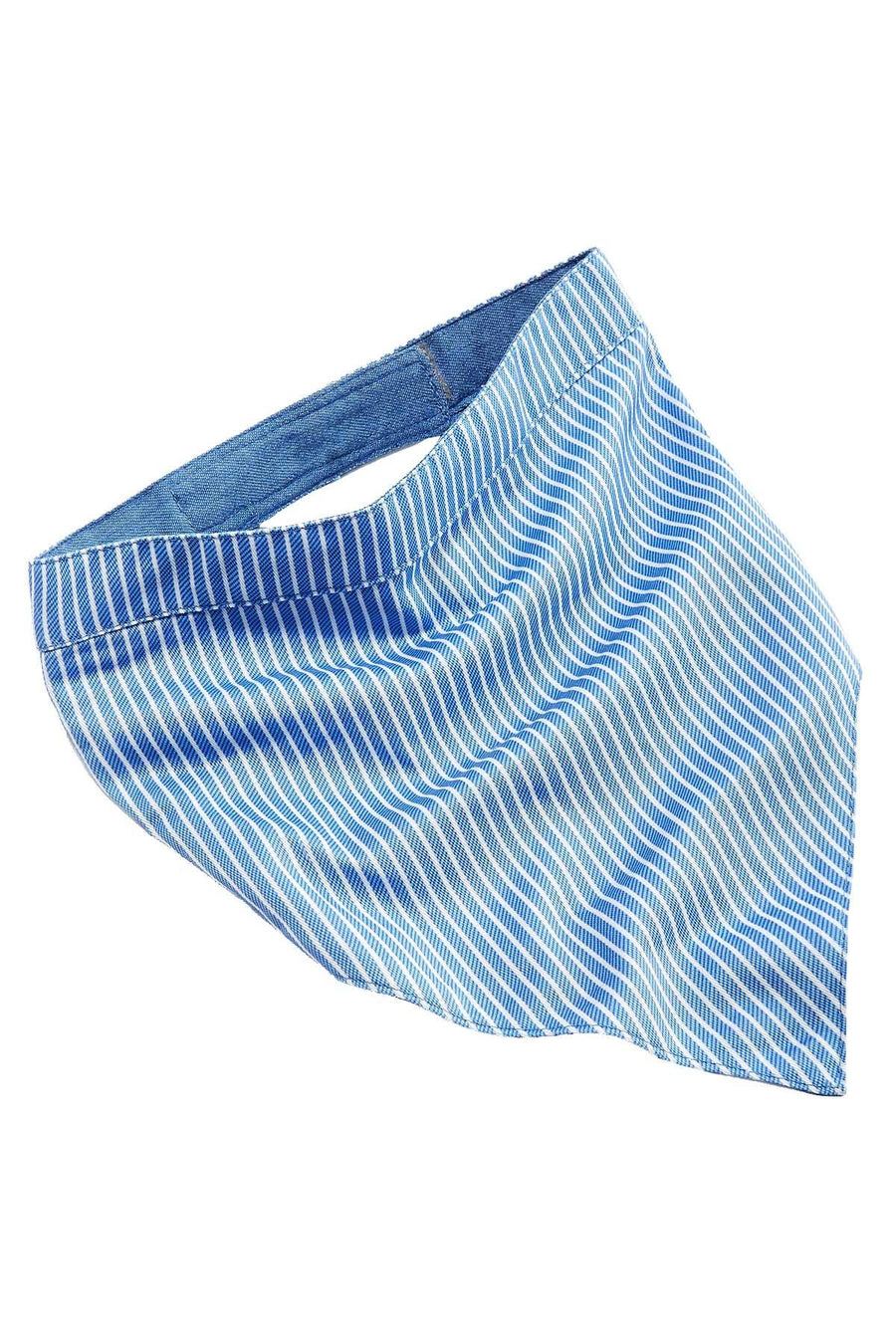 House Of Barker Blue Striped Reversible Dog Bandana