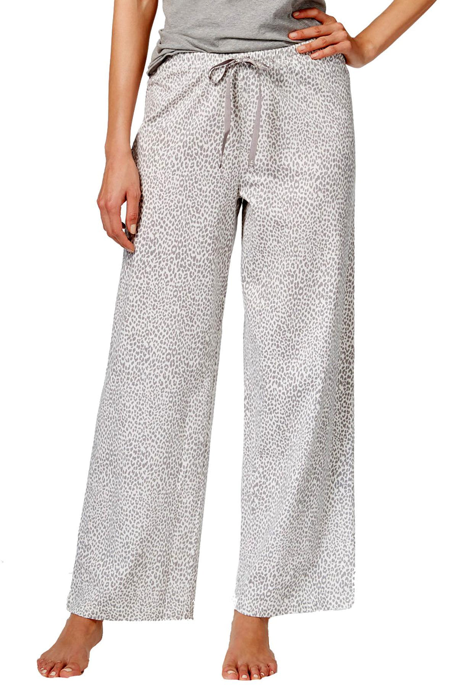 Hue Off-White/Grey Cheetah-Print Pajama Pant