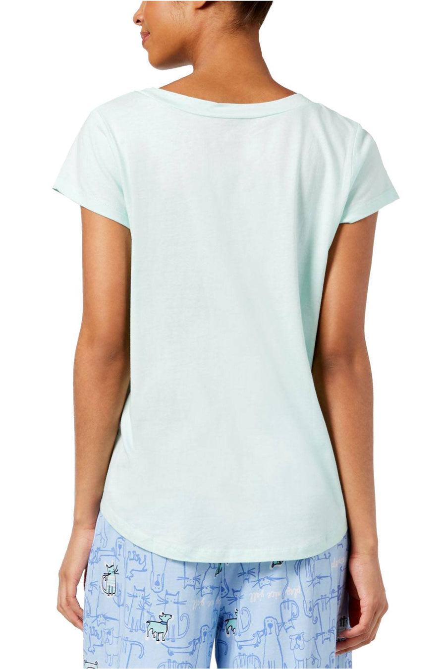 Hue Solid Brook-Green Pleated Modal Pajama Top