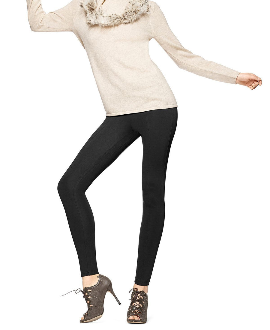 Hue high-waist Blackout Pont-knit Leggings Black