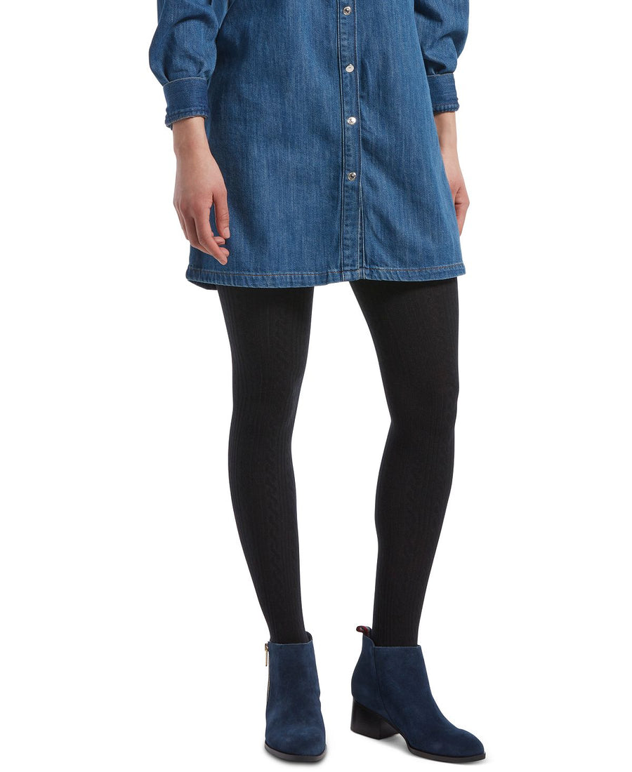 Hue wo Cable Sweater Tights Black