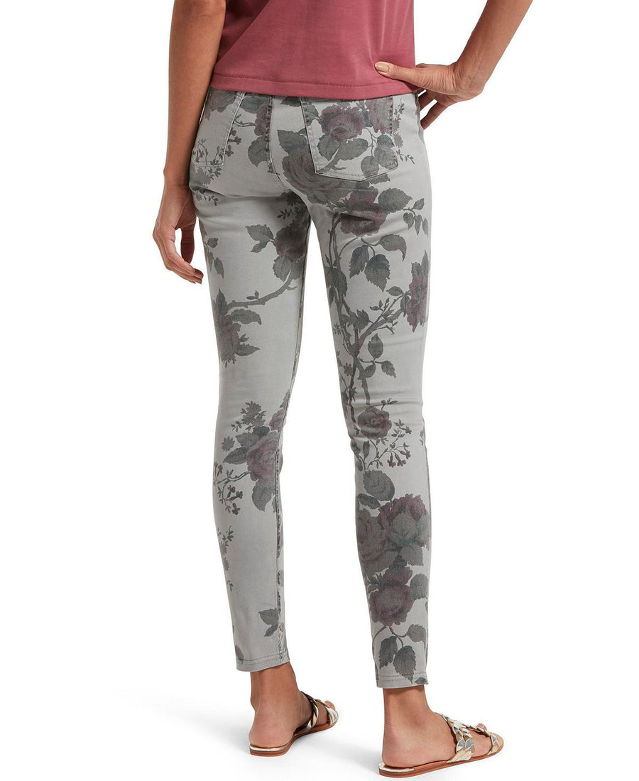 Hue wo Faded Floral Ultra Soft Denim High Waist 7/8 Legging Grey