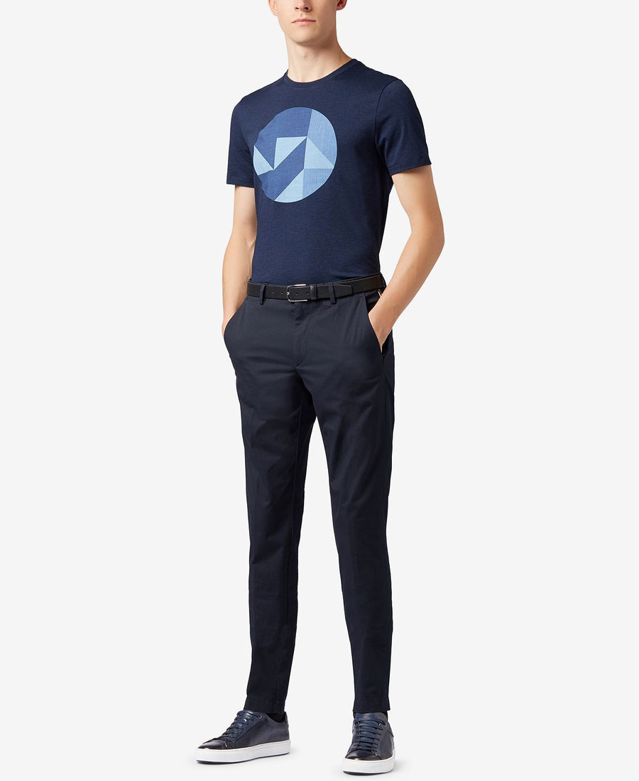 Hugo Boss Boss Slim-fit Graphic Cotton T-shirt Dark Navy