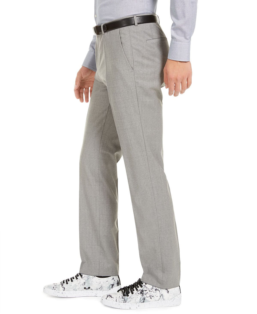 Hugo Modern-fit Stretch Light Gray Sharkskin Suit Pants Light Grey