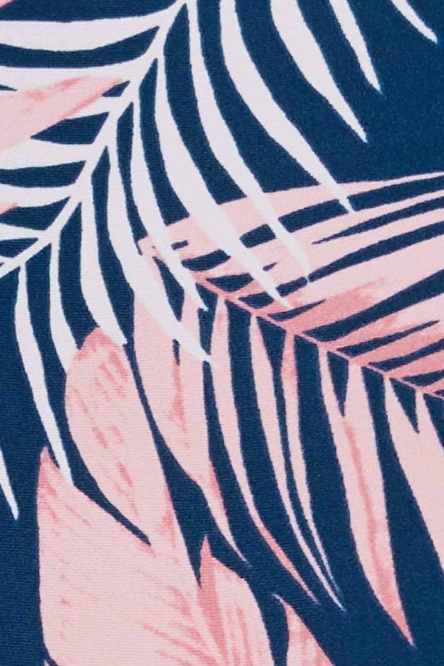 Hula Honey Blue/Pink Paradise Leaves Printed High Waisted Bikini Bottom