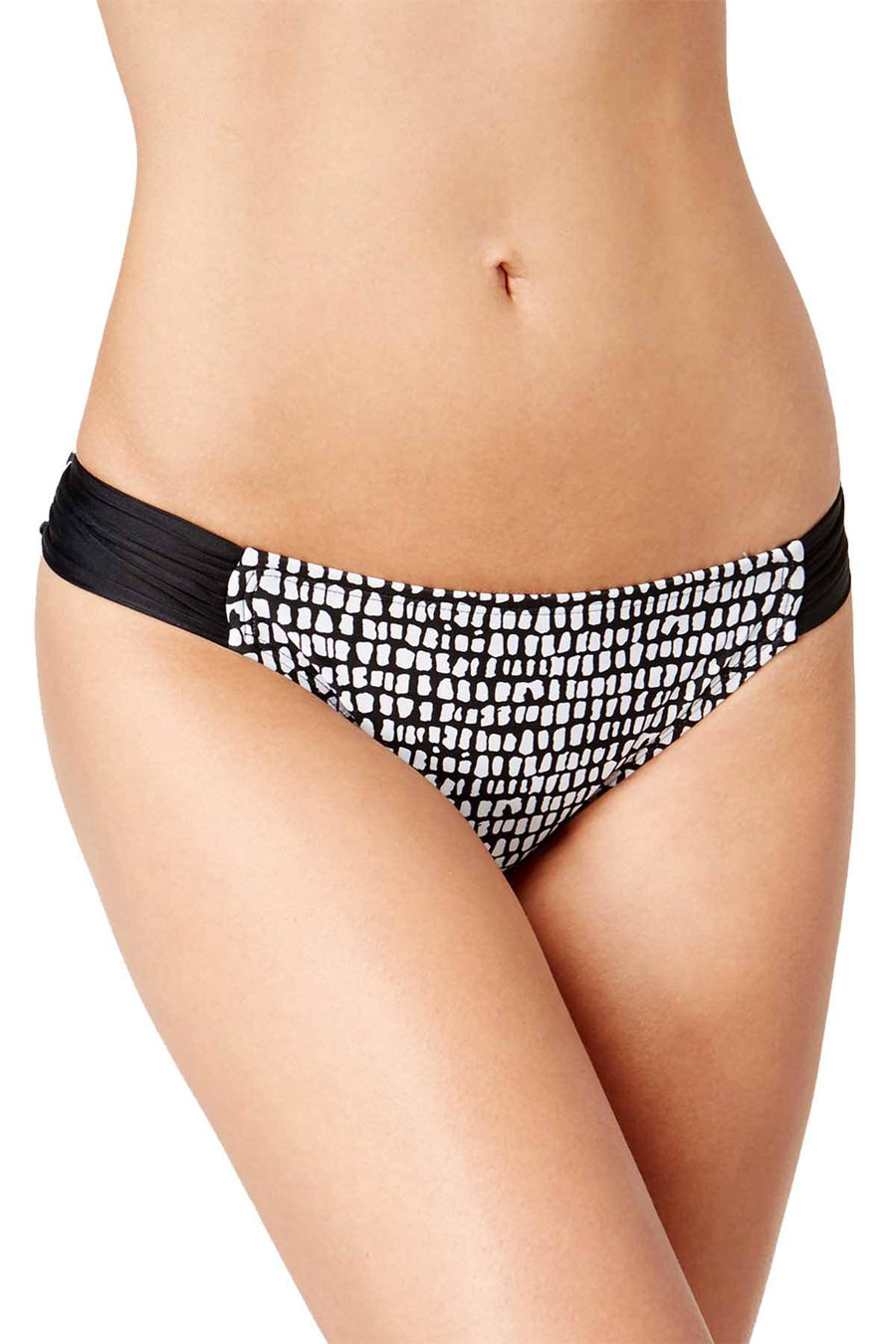 Hula Honey Bump in the Road Hipster Bikini Bottom in Black/White