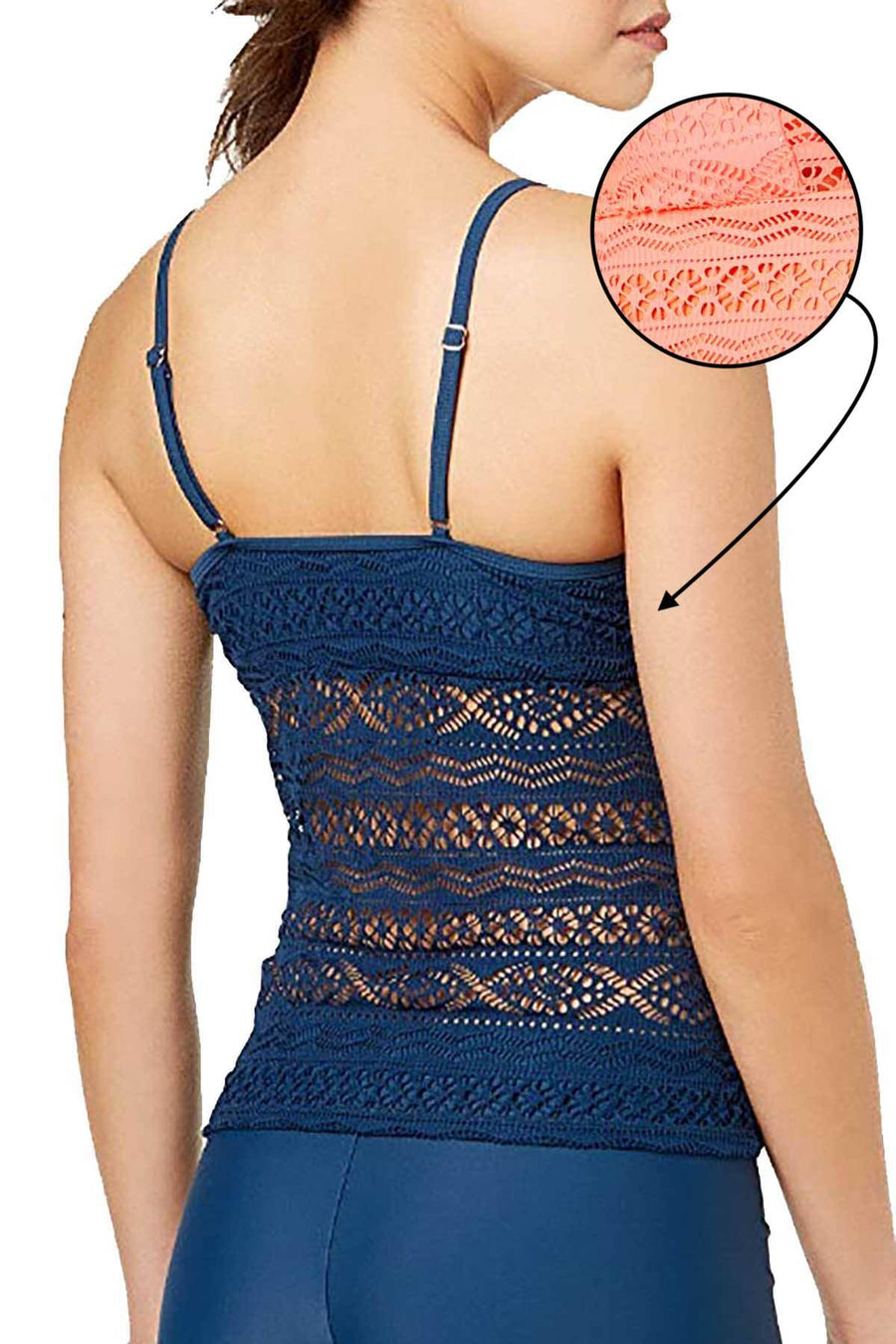 Hula Honey Neon Ginger Little Wild One Crochet Illusion Tankini Top