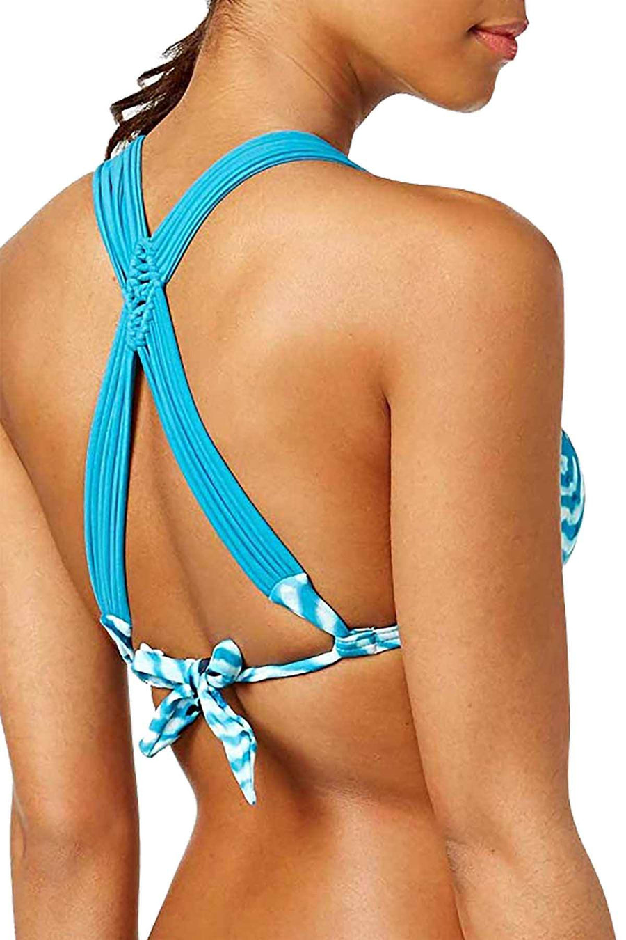 Hula Honey Parisian Blue After Shock Tie-Dyed Push Up Bikini Top