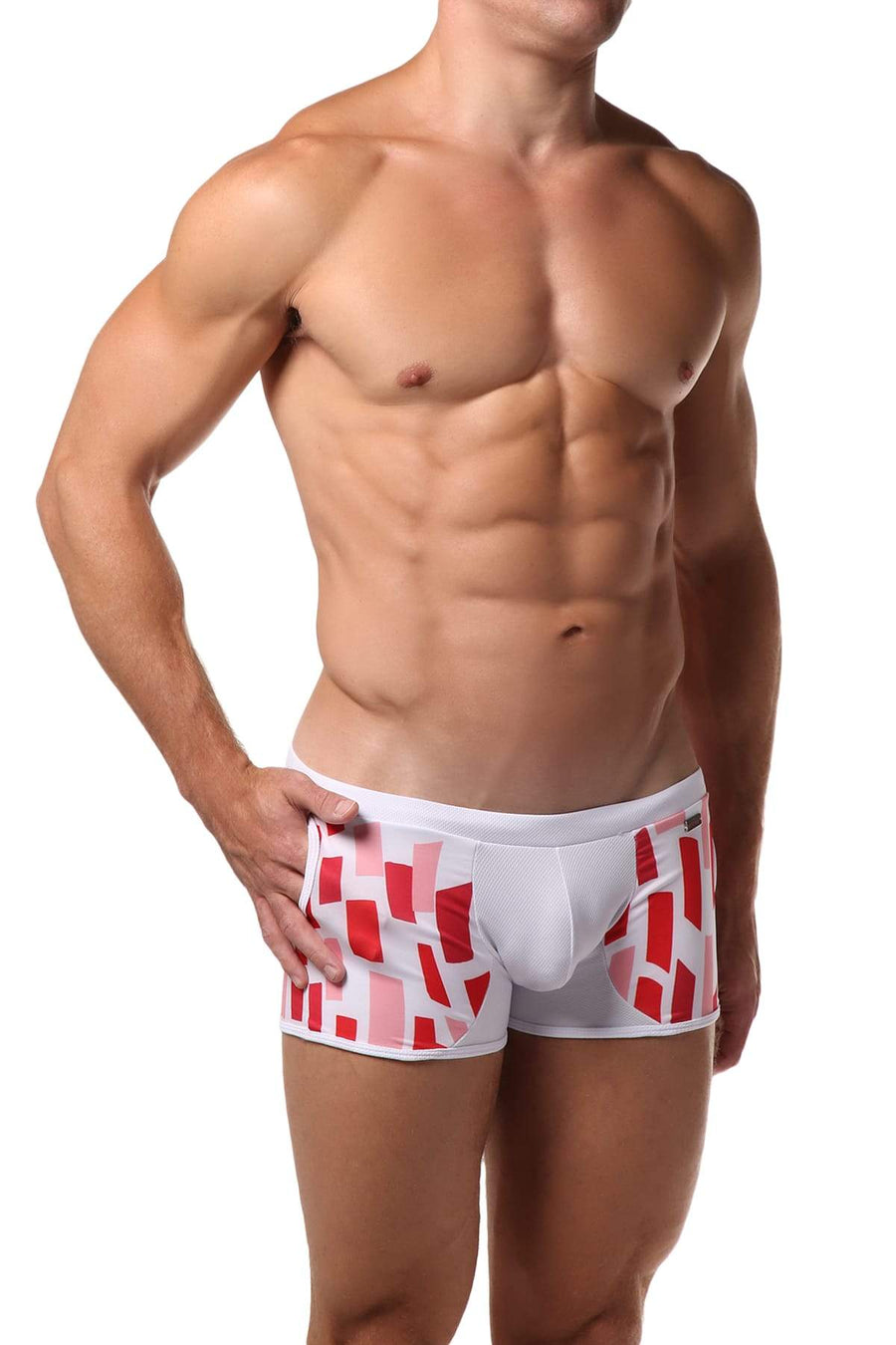 Hunk² White/Red/Pink Apollo Roux² II Boxer Trunk