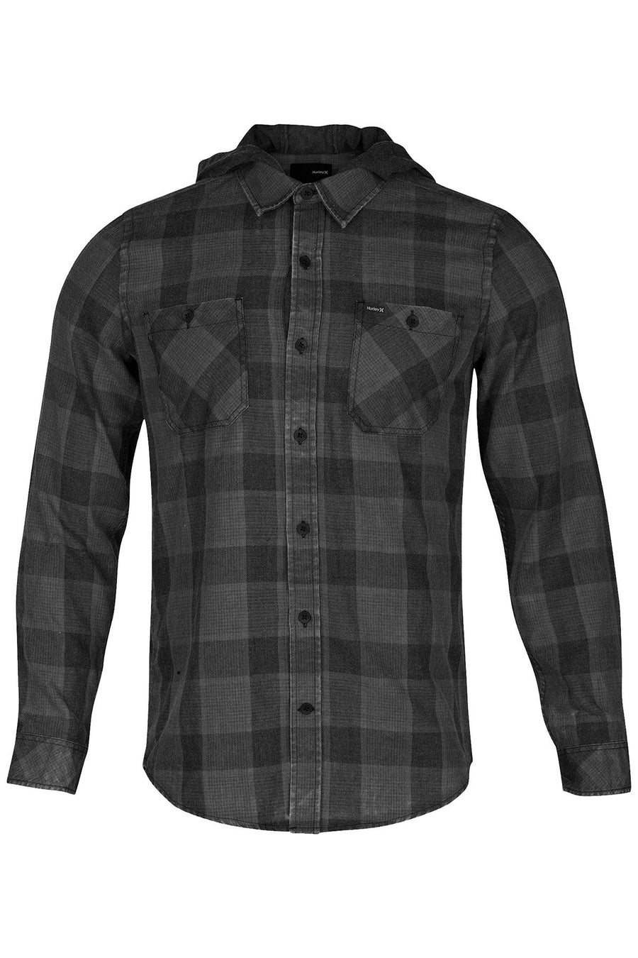 Hurley Black/Grey Landon Hooded Button Up Shirt