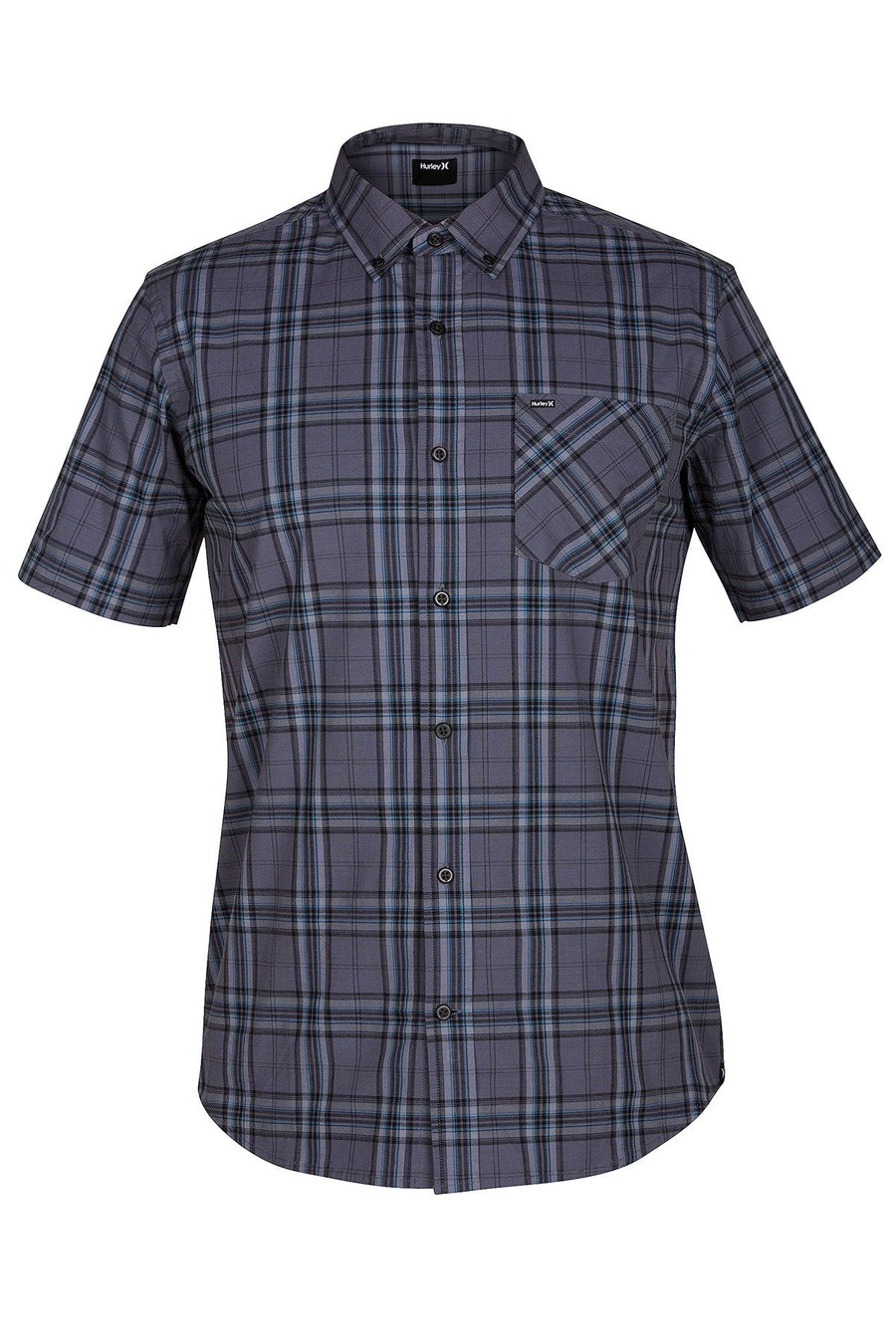 Hurley Charcoal/Black Landfall Plaid Pocket Shirt