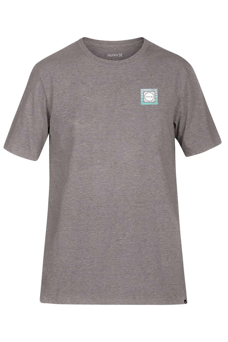 Hurley Heather-Grey Fall-Out Logo Printed Tee