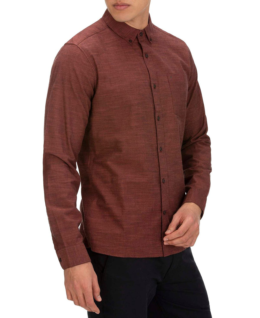 Hurley Solid Button-down Shirt Mahogany