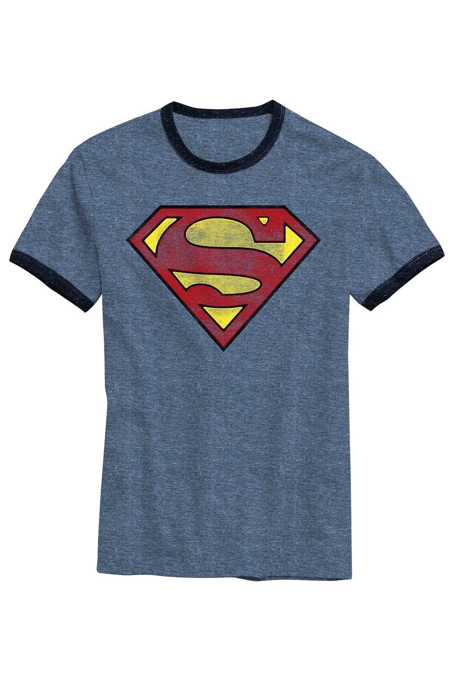 Hybrid Apparel Navy Heather Superman Graphic-Print T-Shirt