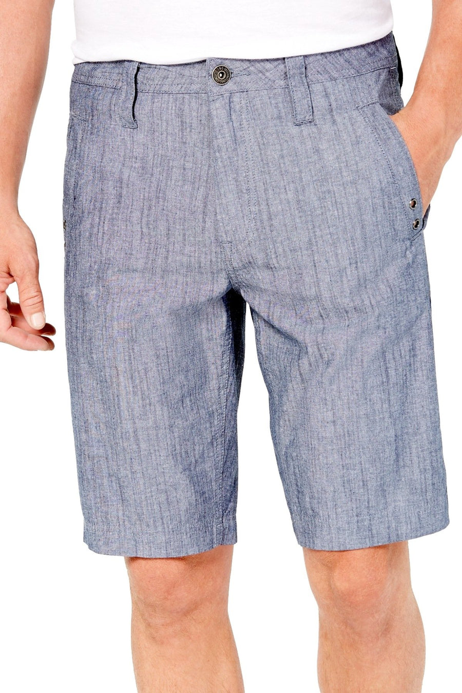 I.N.C International Concepts Basic-Navy Flat-Front Stretch Short
